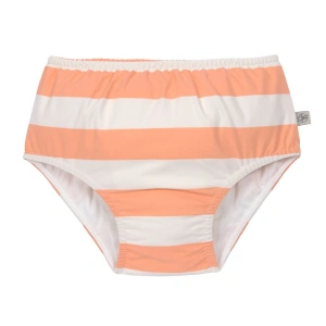 LÄSSIG plavky Swim Diaper Girls block stripes milky/peach 13-18 m