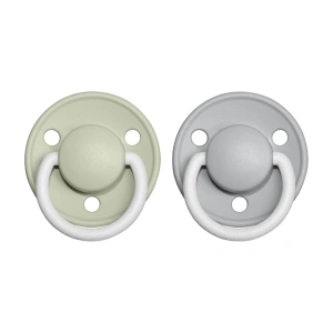 BIBS De Lux dudlík ze silikonu 2 ks Sage/ Cloud noční - one size (0-3 roky)