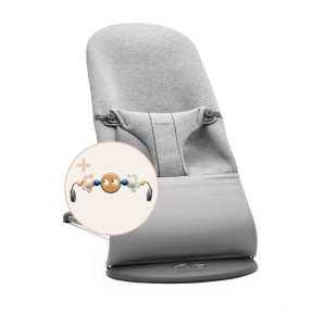 BABYBJÖRN lehátko Bouncer Bliss Light Grey/3D Jersey + hrazda Očička Googly Eyes Pastels