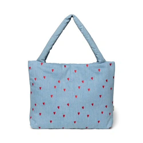 STUDIO NOOS Denim MOM BAG - Blue Hearts