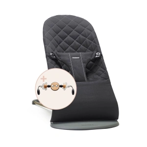 BABYBJÖRN lehátko Bouncer Bliss Black/Cotton + hrazda Očička Googly Eyes Black/White