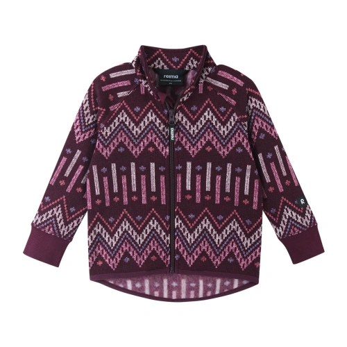 REIMA dětský fleecový svetr Ornament Deep purple