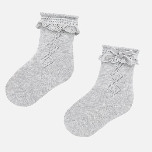 MAYORAL dětské vyšívané ponožky šedé