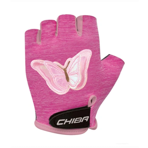 CHIBA dětské cyklistické rukavice Cool Kids Butterfly růžová
