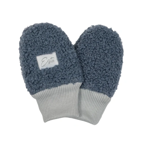 ESITO zimní bezpalcové rukavice Teddy fleece double Denim blue modrá