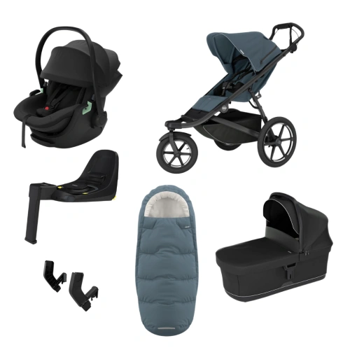 THULE Urban Glide 3 Dark Slate magnetická spona + korba Black + autosedačka Maple + báze Alfi + fusak Elements M/L + adaptér MC