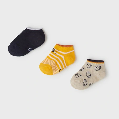 MAYORAL chlapecké ponožky set 3 ks, modrá/ žlutá/ béžová