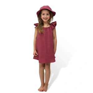 ESITO mušelínové šaty Ruby red vel. 128-134 cm