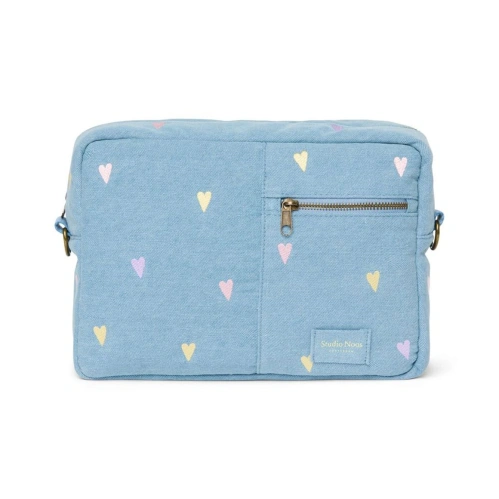 STUDIO NOOS organizer na kočárek Denim - Light Blue Hearts