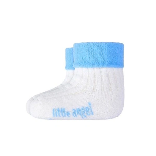LITTLE ANGEL Ponožky froté Outlast® - bílá/sv.modrá
