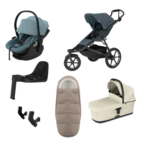 THULE Urban Glide 3 Dark Slate magnetická spona + korba Soft Beige + autosedačka Maple + báze Alfi + fusak Elements M/L + adaptér MC