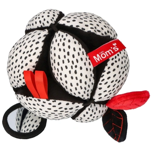 MOMS CARE Montessori míček se zrcátkem White & Black