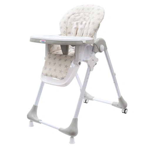 NEW BABY Jídelní židlička Gray Star ekokůže