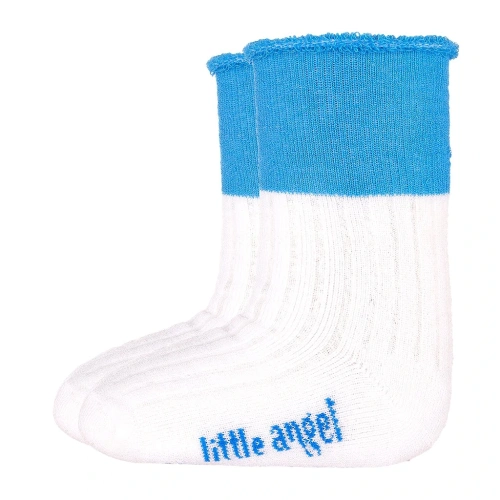 LITTLE ANGEL ponožky froté Outlast® bílá/modrá