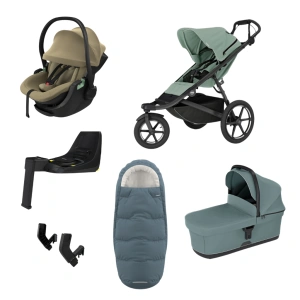 THULE Urban Glide 3 Mist Green magnetická spona + korba Mid Blue + autosedačka Maple + báze Alfi + fusak Elements M/L + adaptér MC (79)