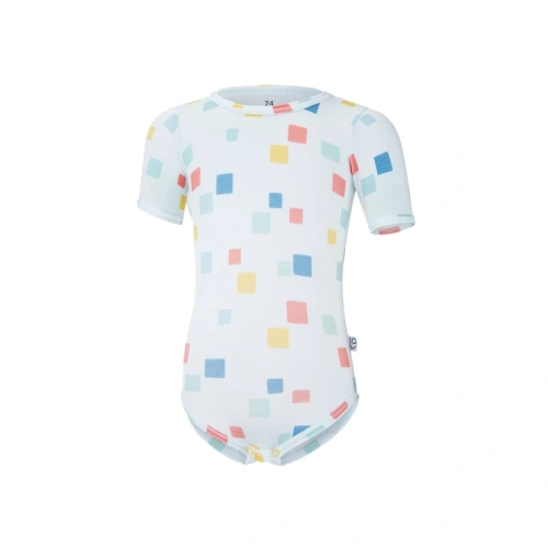LITTLE ANGEL body tričko tenké KR tisk Outlast® kostičky bleděmodrá