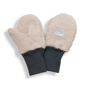 ESITO palcové rukavice zimní Teddy fleece double Nature smetanová