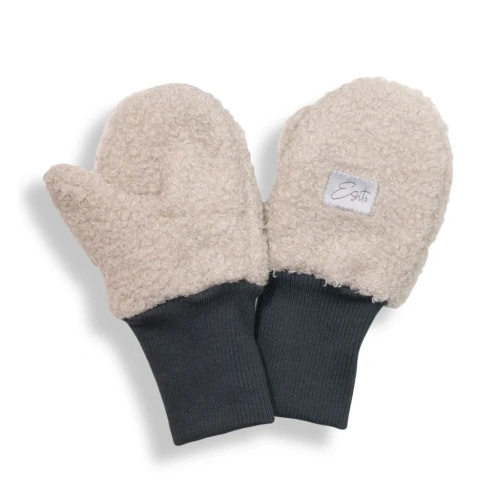 ESITO palcové rukavice zimní Teddy fleece double Nature smetanová