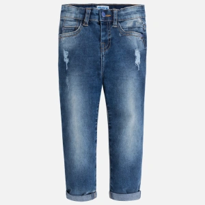 MAYORAL dětské jeansové kalhoty s trháním - modré - 110 cm