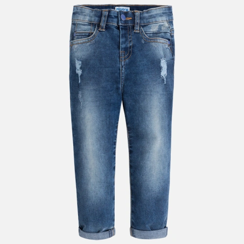 MAYORAL dětské jeansové kalhoty s trháním - modré