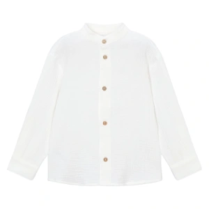 MAYORAL chlapecká košile DR bambula s mandarinským límečkem bílá