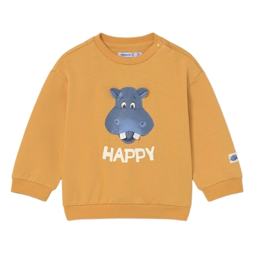 MAYORAL dětská mikina DR Happy hroch hořčicová