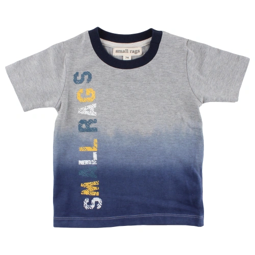 SMALL RAGS chlapecké tričko KR nápis šedá, modrá