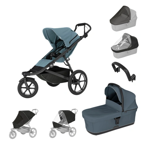 THULE Urban Glide 3 Mid Blue magnetická spona + korba + pláštěnka + moskytiéra + madlo + pláštěnka a moskytiéra na korbu