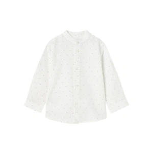 MAYORAL chlapecká košile DR lněná s puntíky bílá vel. 80 cm