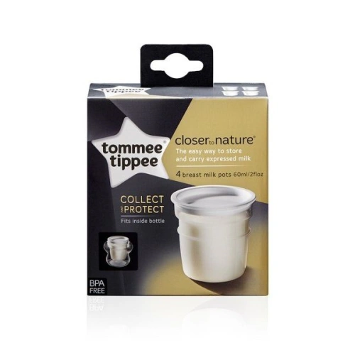 TOMMEE TIPPEE Nádobky na skladování mat. mléka C2N, 4ks 0+m