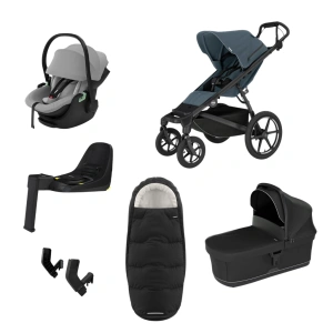THULE Urban Glide 4-wheel Dark Slate magnetická spona + korba Black + autosedačka Maple + báze Alfi + fusak Elements M/L + adaptér MC (49)