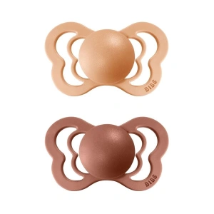BIBS Couture dudlík ze silikonu 2 ks Peach/ Woodchuck - velikost 1 (0-6 m.)