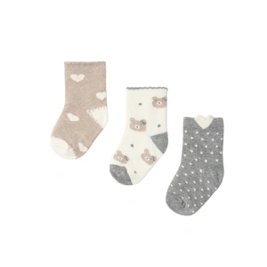 MAYORAL dětské ponožky set 3 páry hnědá, šedá EU 16-18, vel. 68 cm
