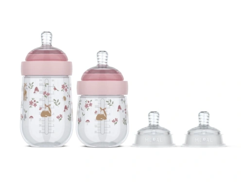 LITTLE DUTCH Kojenecké láhve 165 ml + 240 ml + 2 savičky Fairy Garden