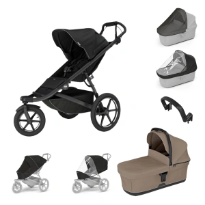 THULE Urban Glide 3 Black magnetická spona + korba Tinted Taupe + pláštěnka + moskytiéra + madlo + pláštěnka a moskytiéra na korbu