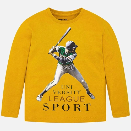 MAYORAL chlapecké triko s dlouhým rukávem sport žluté