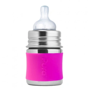 PURA Nerezová kojenecká láhev 150 ml - růžová