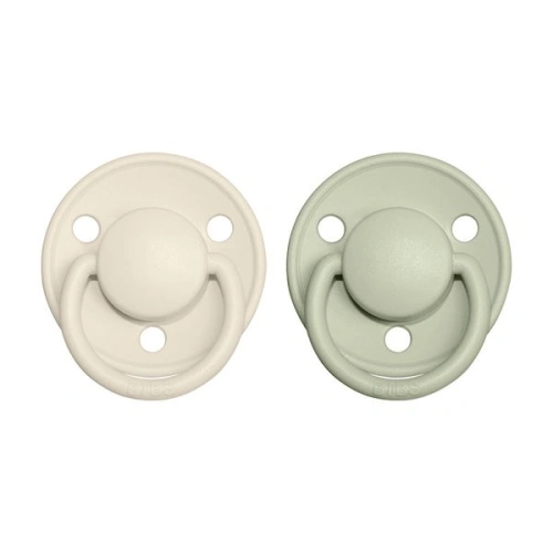 BIBS De Lux dudlík ze silikonu 2 ks Ivory/ Sage - one size (0-3 roky)