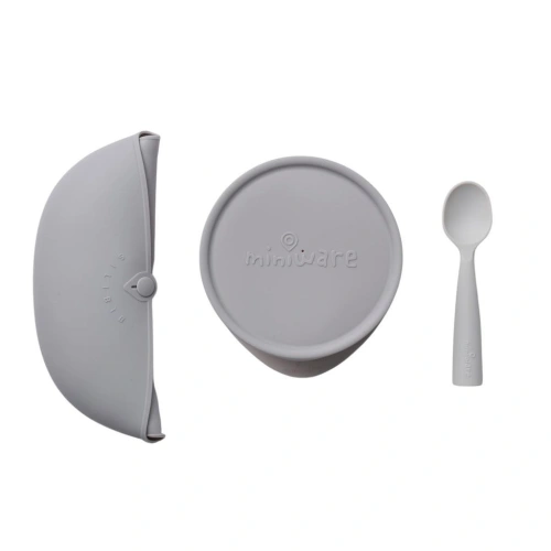 MINIWARE jídelní set First Bites Deluxe Grey/Grey