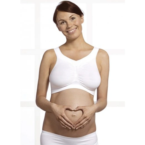 CARRIWELL Podprsenka těhotenská bezešvá bílá vel. XL