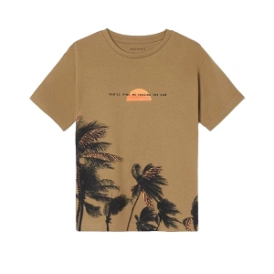 MAYORAL chlapecké tričko KR palmy, hnědá - 152 cm
