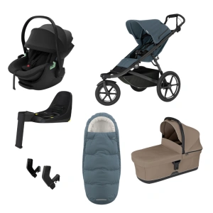 THULE Urban Glide 3 Dark Slate magnetická spona + korba Tinted Taupe + autosedačka Maple + báze Alfi + fusak Elements M/L + adaptér MC (21)