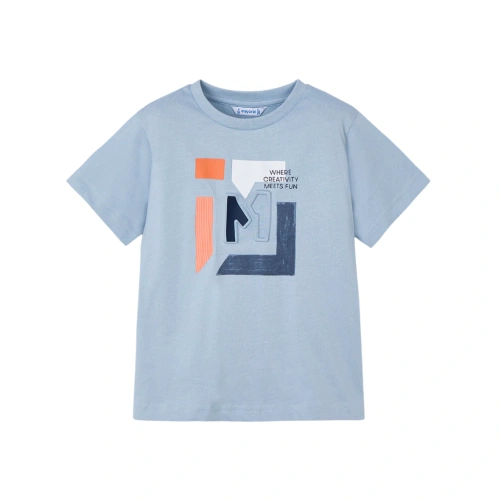 MAYORAL chlapecké tričko KR s písmem sv. modrá