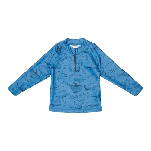 LITTLE DUTCH plavecké triko dlouhý rukáv Sea Life Blue