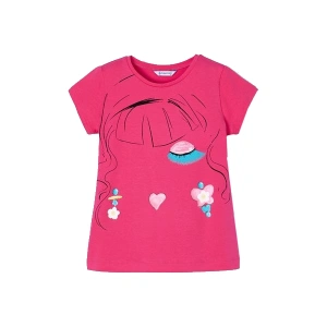 MAYORAL dívčí tričko KR obrys dívky, růžová - 104 cm