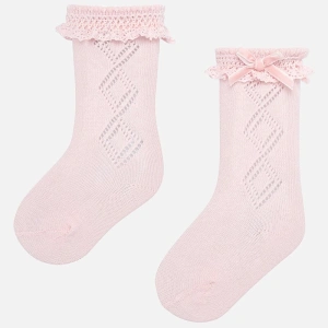 MAYORAL dívčí vyšívané ponožky růžové - EU15-16 - 0 měs.