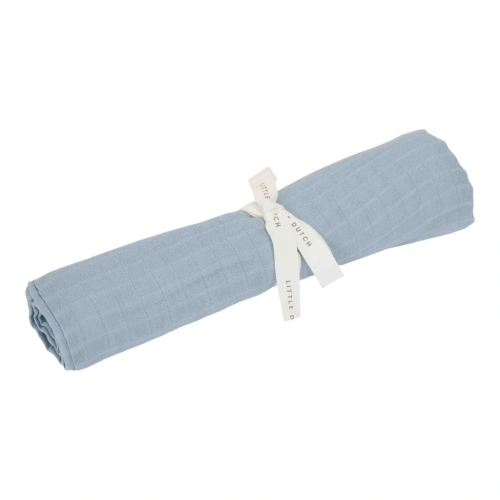 LITTLE DUTCH plena zavinovací 120x120 cm Pure Denim Blue