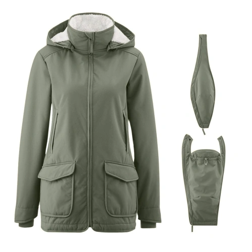 MAMALILA softshellová nosící bunda allweather Allrounder Cosy agave zelená