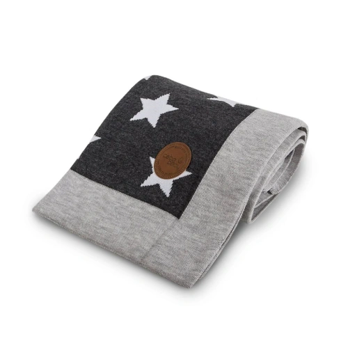 CEBA BABY pletená deka v dárkovém balíčku 90x90 cm Grey Stars