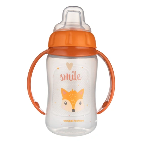CANPOL BABIES tréninkový hrneček Cute Animals se silikonovým pítkem 320 ml